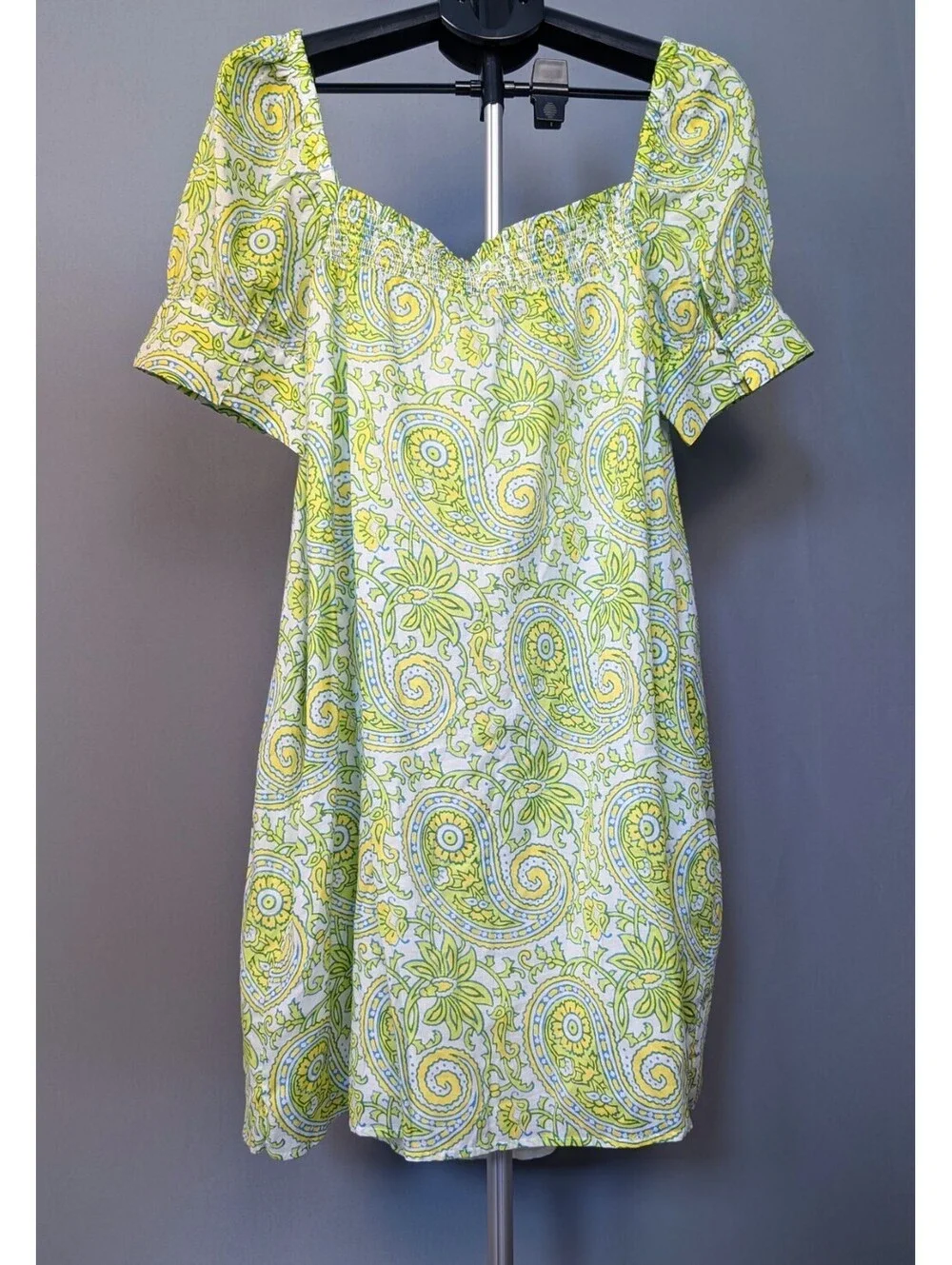 Dopamine Dressing SZ Blockprints x J.Crew Paisley Smocked Dress XL
